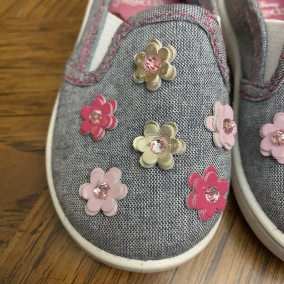 Disney Kids Girls Shoes‎ Size 5 Blue Princess Flowe - Picture 2 of 7